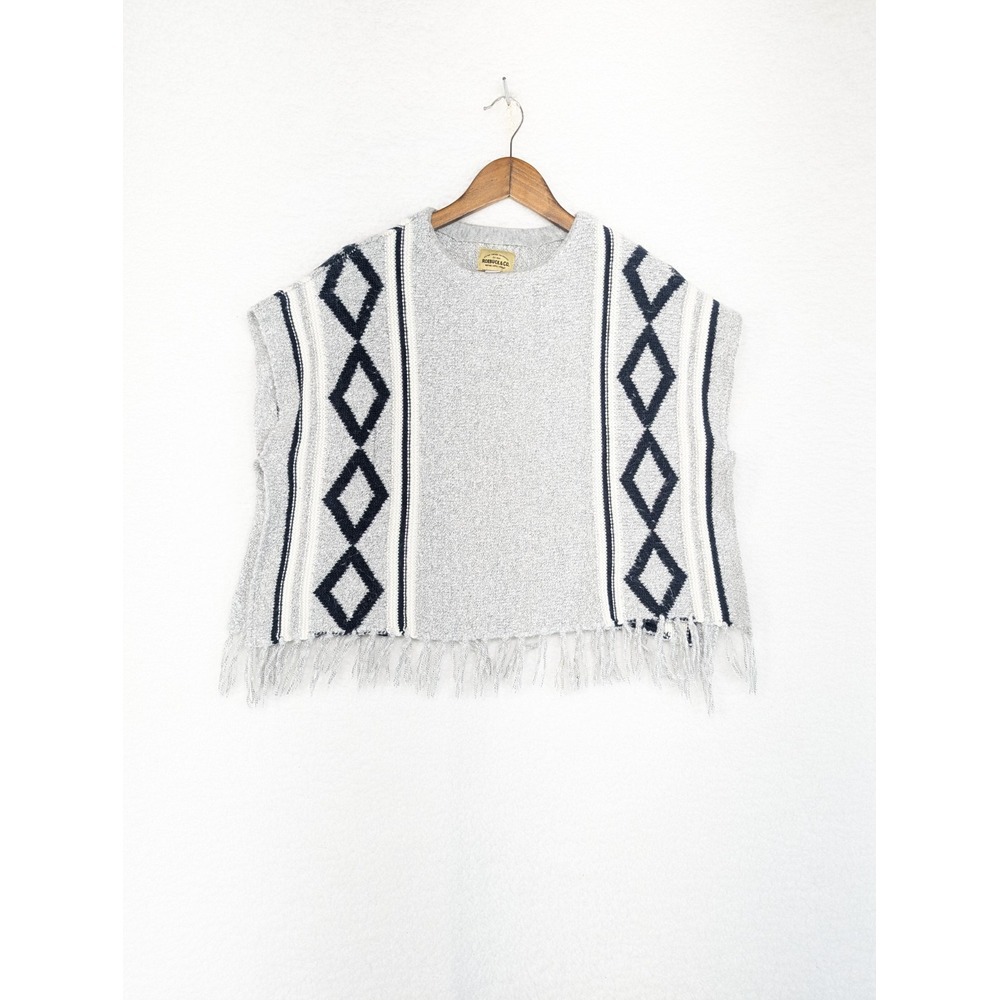 Roebuck & Co Pull Over Fringe‎ Trim Poncho Sweater Girls Size M(10/12)
